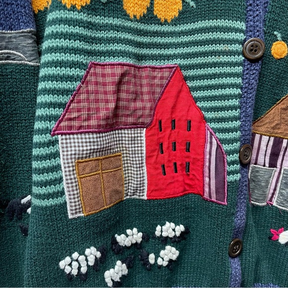 Vintage Oversized Northern Reflections V Neck Grandma Cottage Cabincore Cardigan - Picture 4 of 8